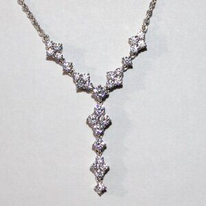 Sterling Silver Cubic Zirconia Y Necklace